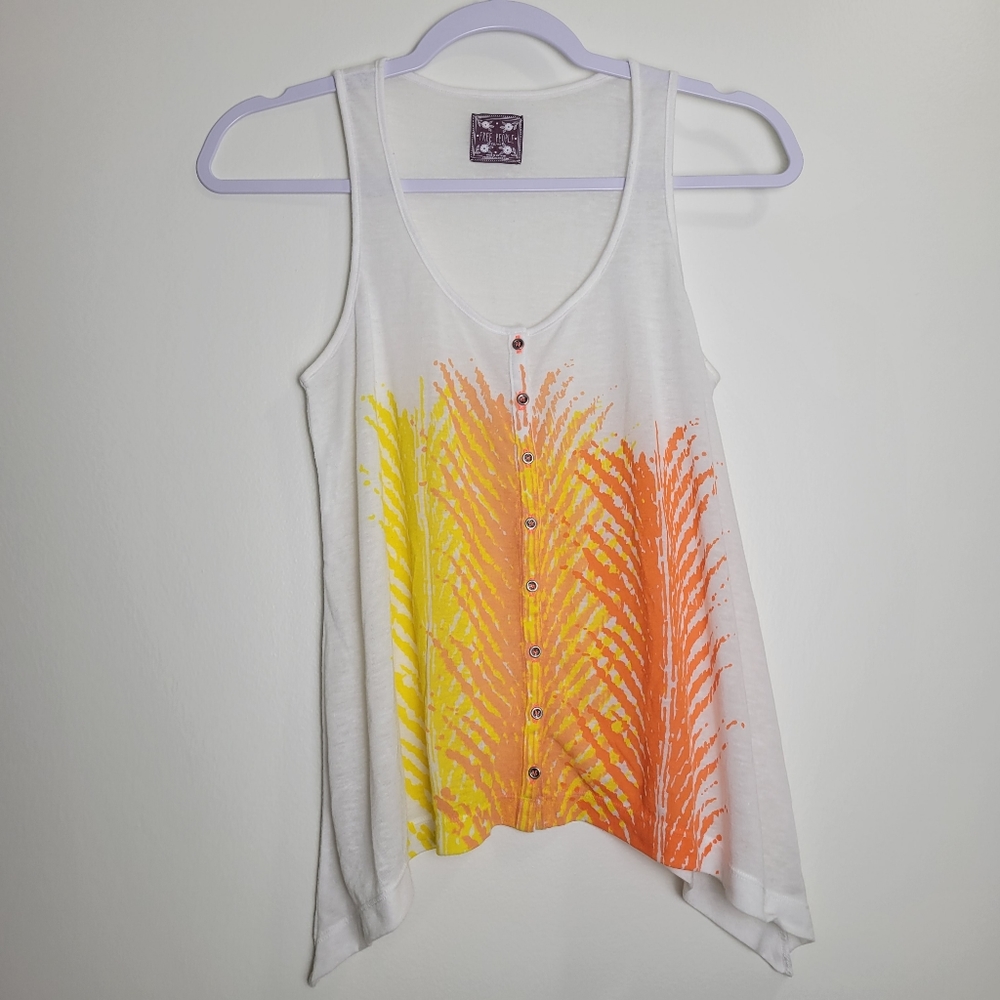 Free People‎ Linen Blend Flowy Tank Top Size XS